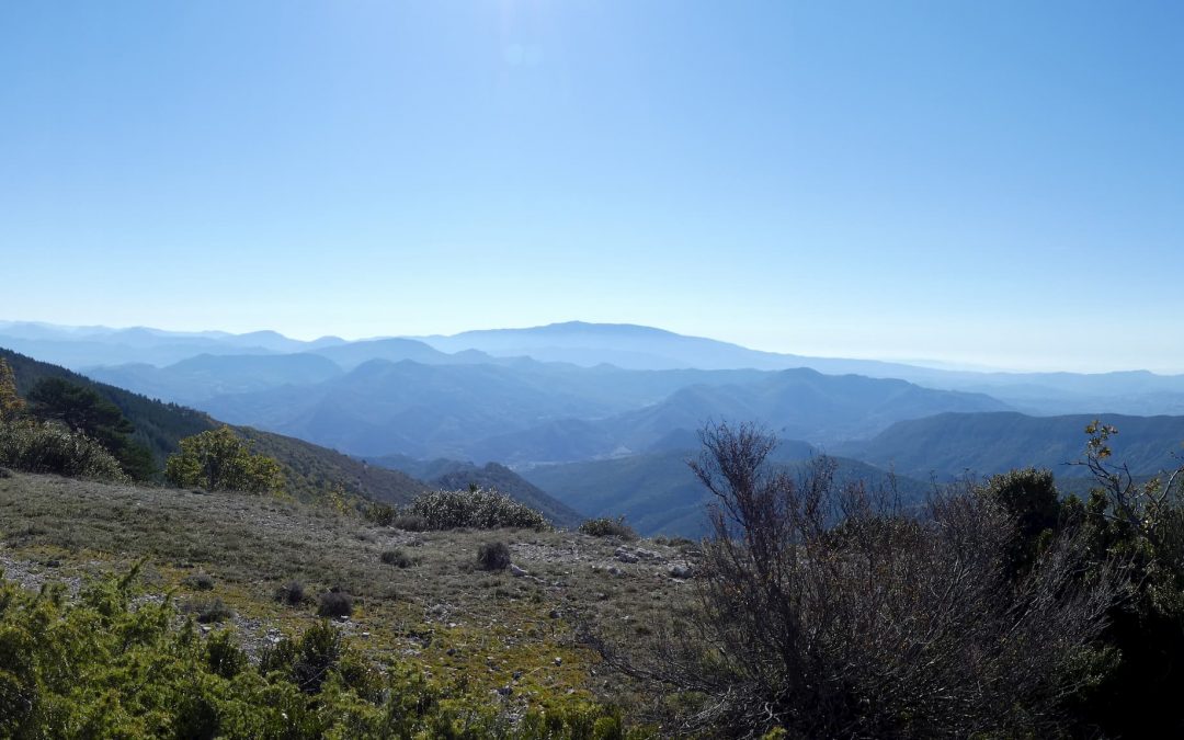 vue sur le mont ventoux du sommet du Cougoir